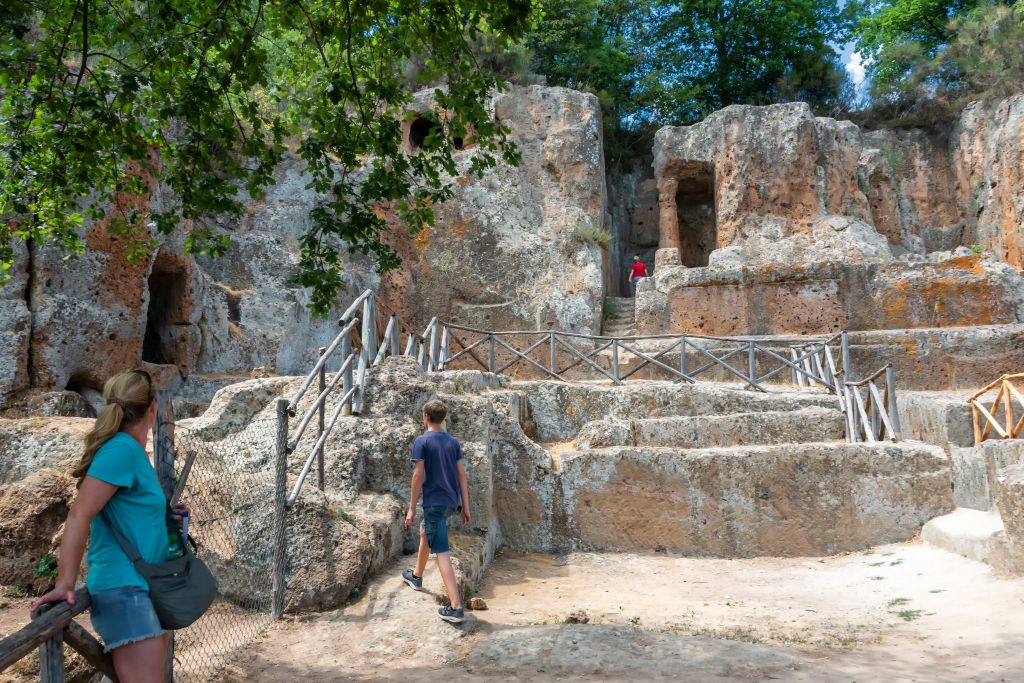 Etruskischen Gräber in Sovana, Toskana, Italien